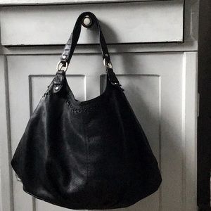 Black leather Sigrid Olsen handbag/tote.
